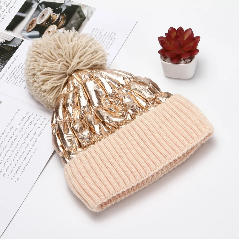 

Winter Hat Skullies Beanies Winter Warm Hat Pompom Women Beanie Knitted Caps Female Outdoor Leisure Warm Cap