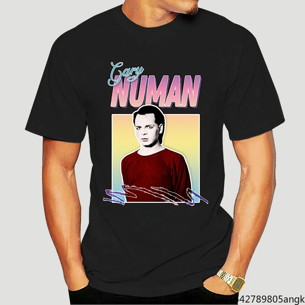 

Men T-shirt Gary Numan Aesthetic 80s Styled Retro Tribute Design Round Neck
