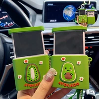 cute kiwifruit avocado keychain fruit shape keyring silicone trinket key rings pendant women girls kids key chain christmas gift