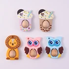 Силиконовый Прорезыватель для зубов, с деревянными бусинами