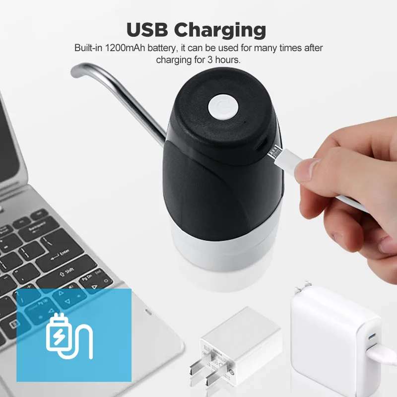 Электрический насос для воды с usb-зарядкой, автоматический насос для питьевой воды, портативный Электрический диспенсер для воды