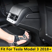 rear armrest box anti kick protection panel cover trim accessories for tesla model 3 2018 2019 2020 2021 abs interior mouldings