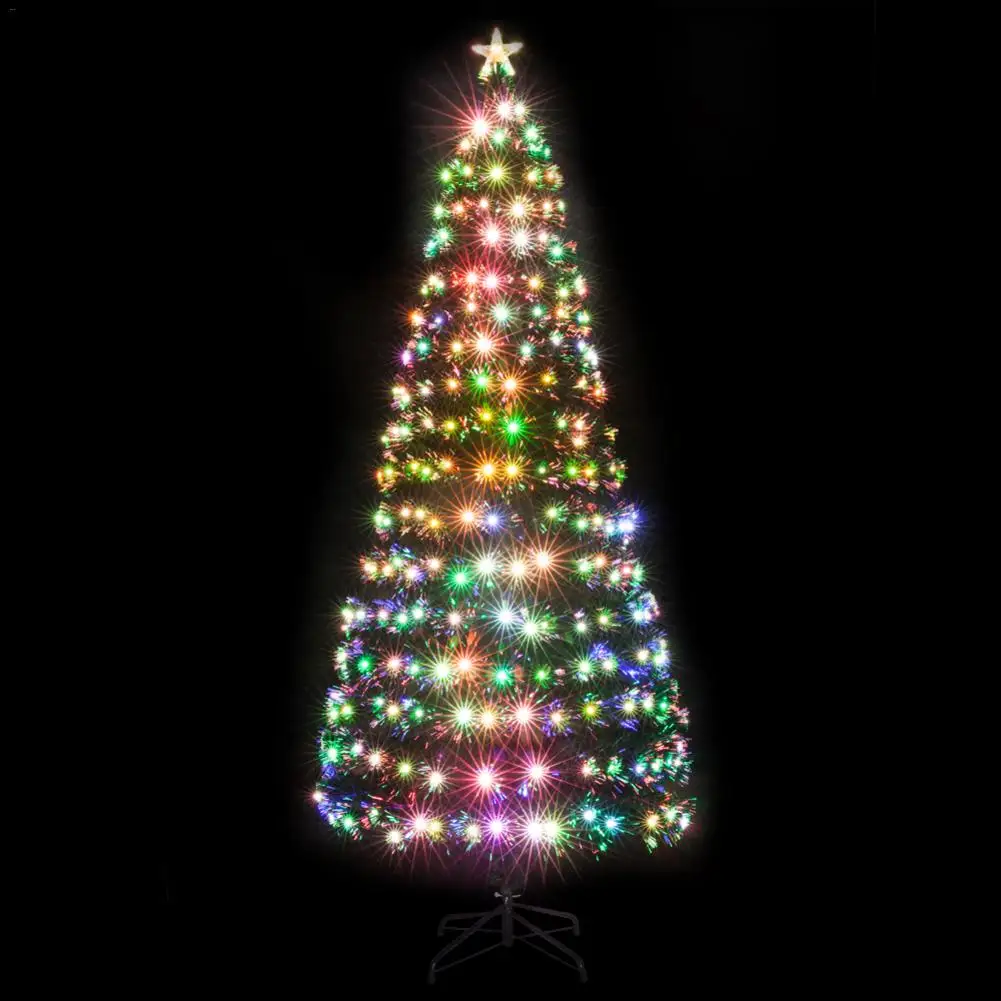 

7.5FT Fiber Optic Christmas Tree New Year Gifts 260LED Artificial Xmas Tree Wall Hanging Ornaments Christmas Decoration for Home