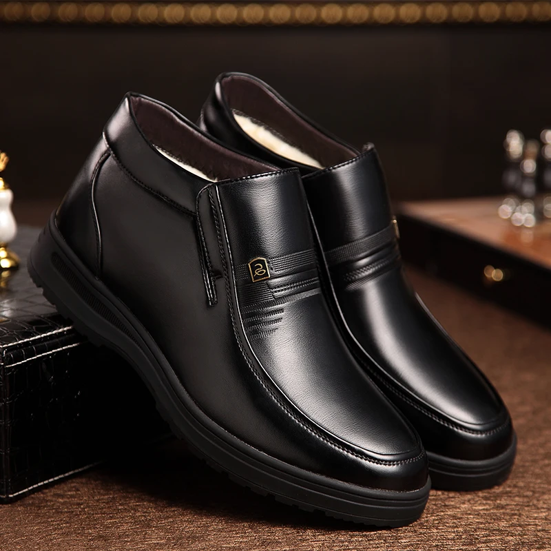 2019 г. Новые мужские зимние ботинки качественная кожаная обувь с микрофиброй