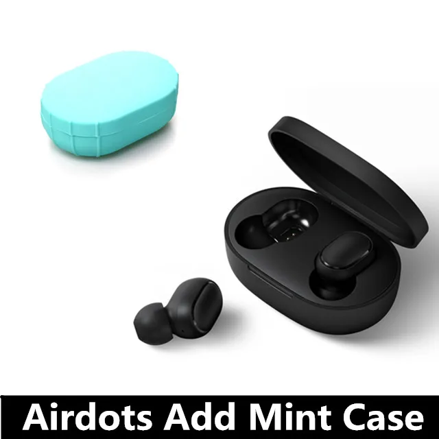 add Mint case Оригинальные беспроводные наушники Xiaomi Redmi Airdots True, голосовое управление, Bluetooth 5,0, шумоподавление, управление краном, зарядная коробка, вкладыши - Цвет: add Mint case