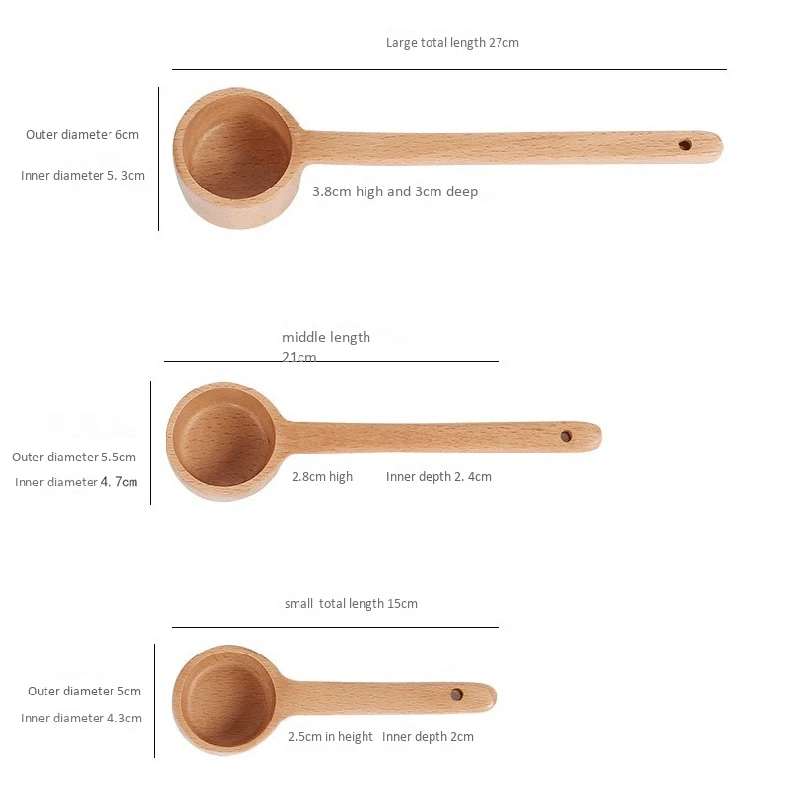 Деревянная ложка с длинной ручкой Кофе Совок чай эспрессо мерная для молотых