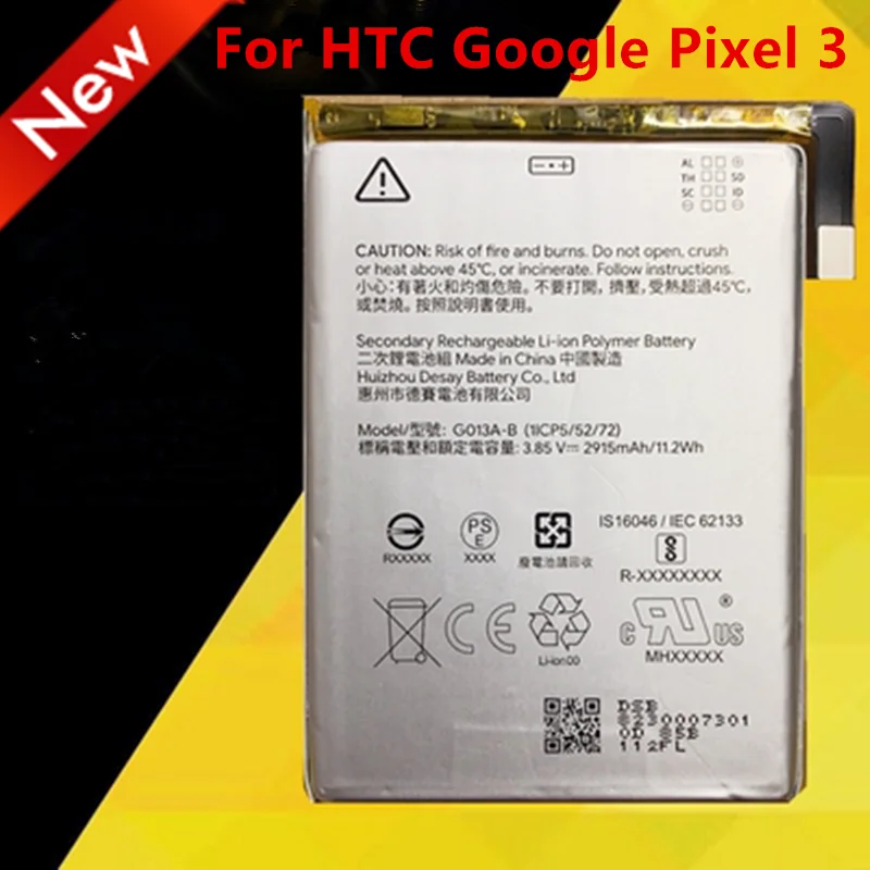 

Аккумулятор 2915 мА · ч, G013A-B Вт · ч, для HTC Google Pixel 3 + набор инструментов для ремонта