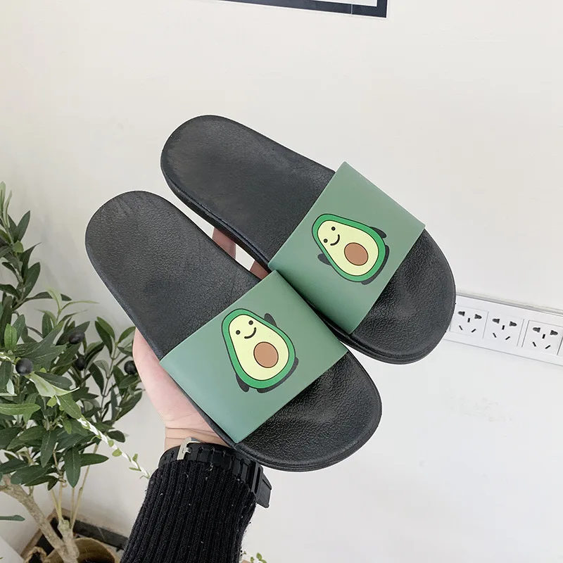 

Home Slippers Female Summer Home Bathroom Bath New Cartoon Girl Heart Soft Bottom Couple One-word Slippers Female Stall