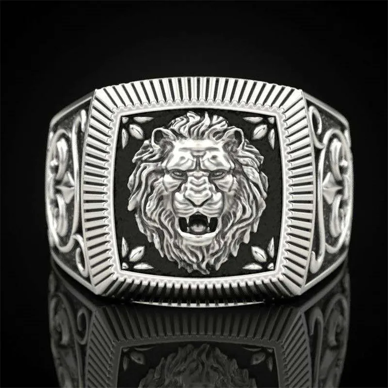 Domineering Lion Head Men's Ring | European and American Punk Style | BAOSHINA | Party Accessories image 2