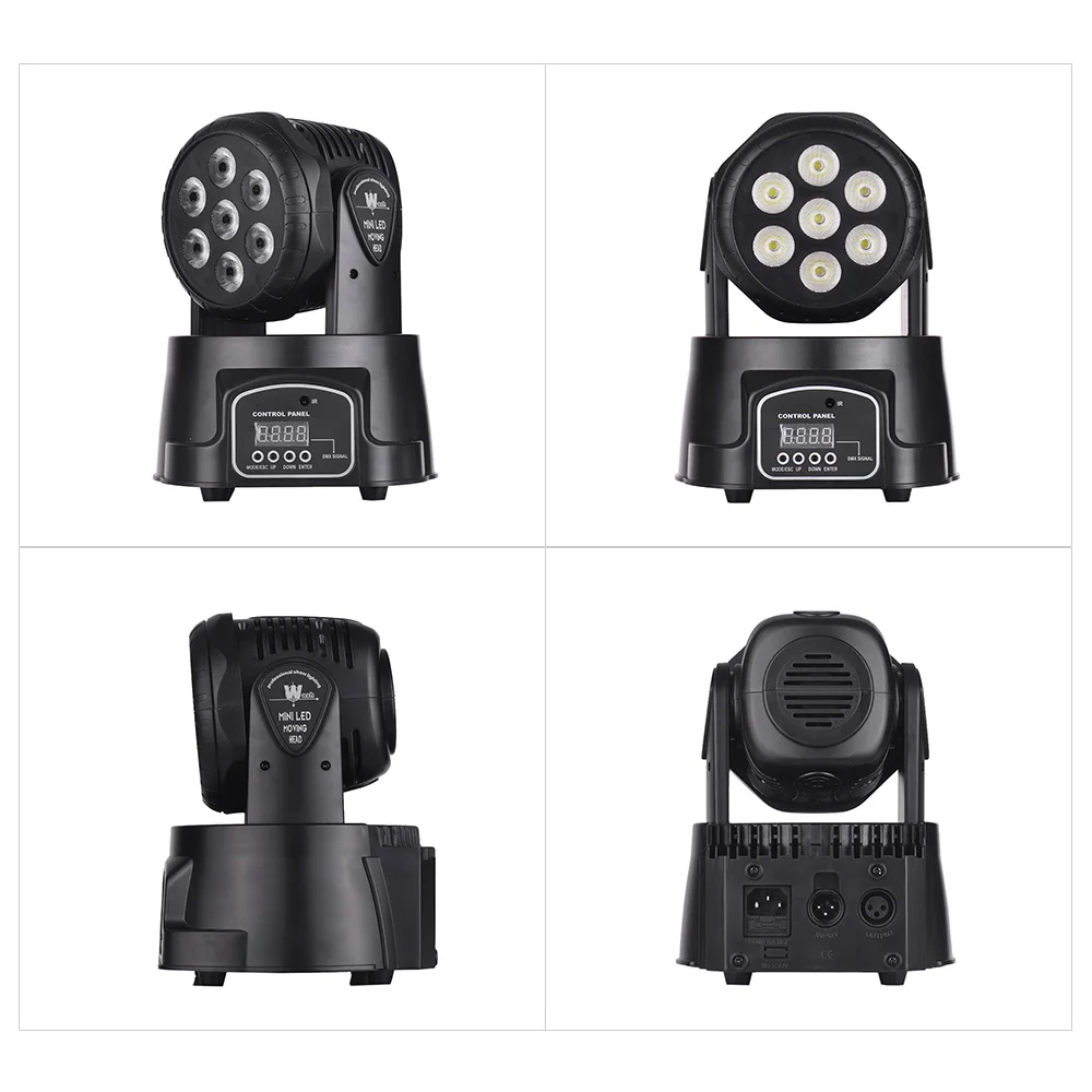 Сценический свет мини движущийся головной 7 светодиодов 4 в 1 RGBW DMX512 9/14 каналов с