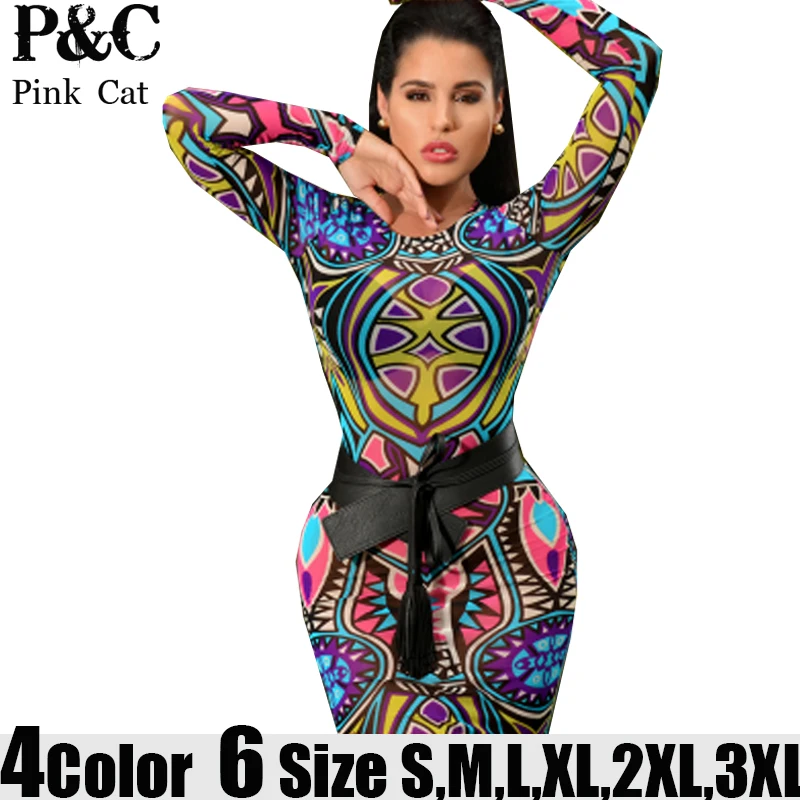 Женское облегающее платье с принтом в виде татуировок разных цветов|mesh bodycon