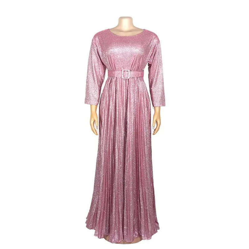 Robe De Soiree, вечернее платье с блестками, Волшебная нить, горячее тиснение, о-образный вырез, плиссированные вечерние платья, торжественное платье для женщин, элегантное