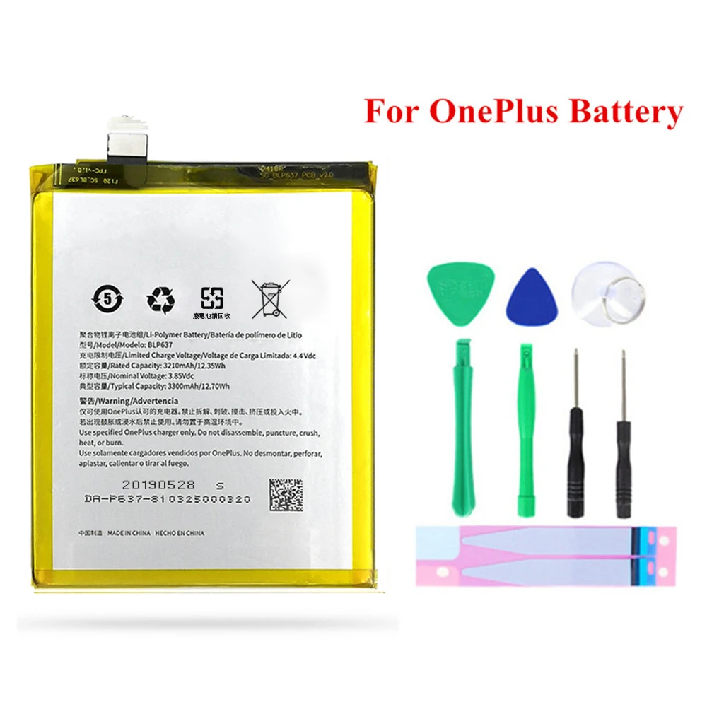 Аккумулятор для OnePlus 5 5T 3 3T 2 1 + 6 6T 7 сменные батареи большой емкости BLP571 BLP597 BLP613 BLP633
