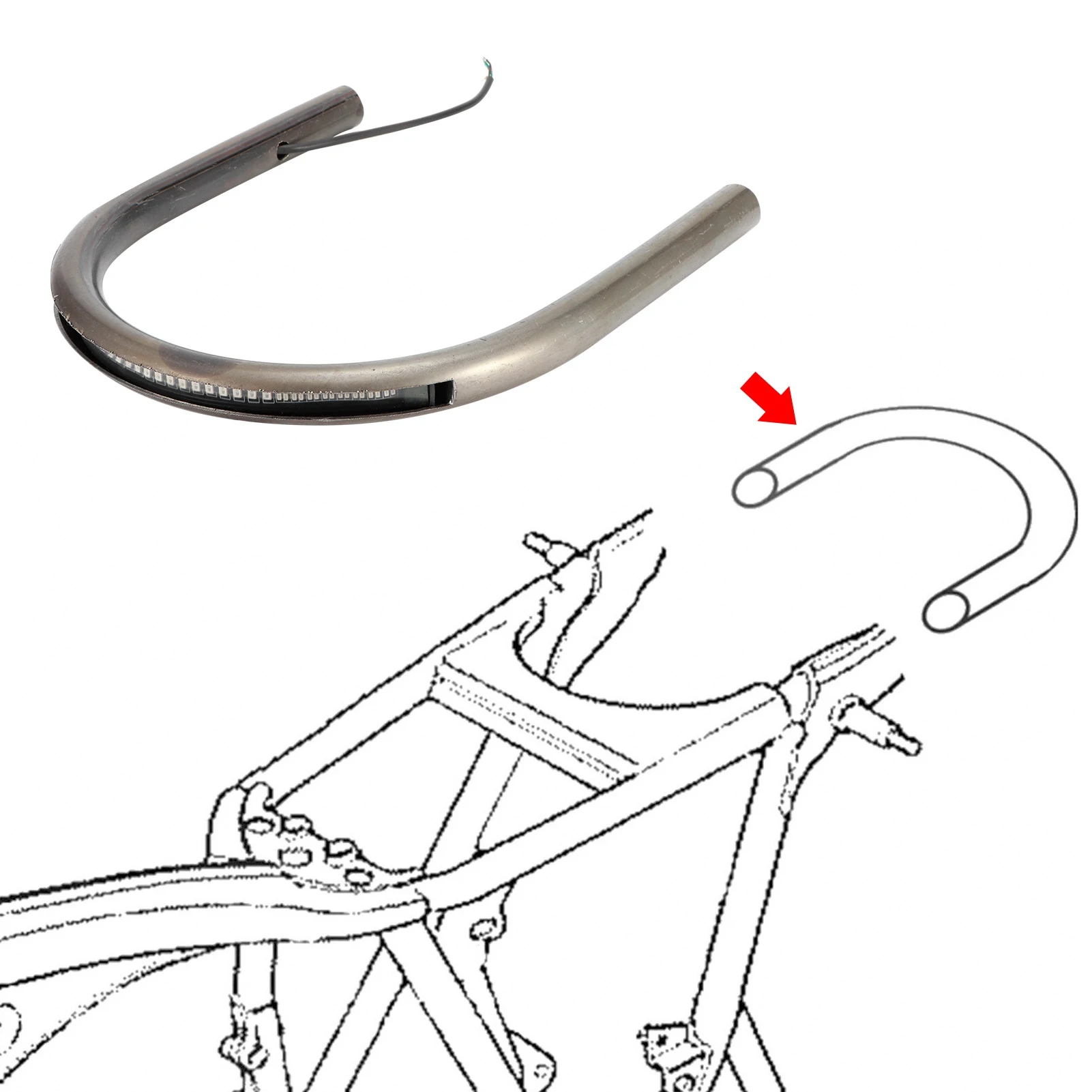 Стальная рама для заднего сиденья мотоцикла со светодиодным стоп-сигналом