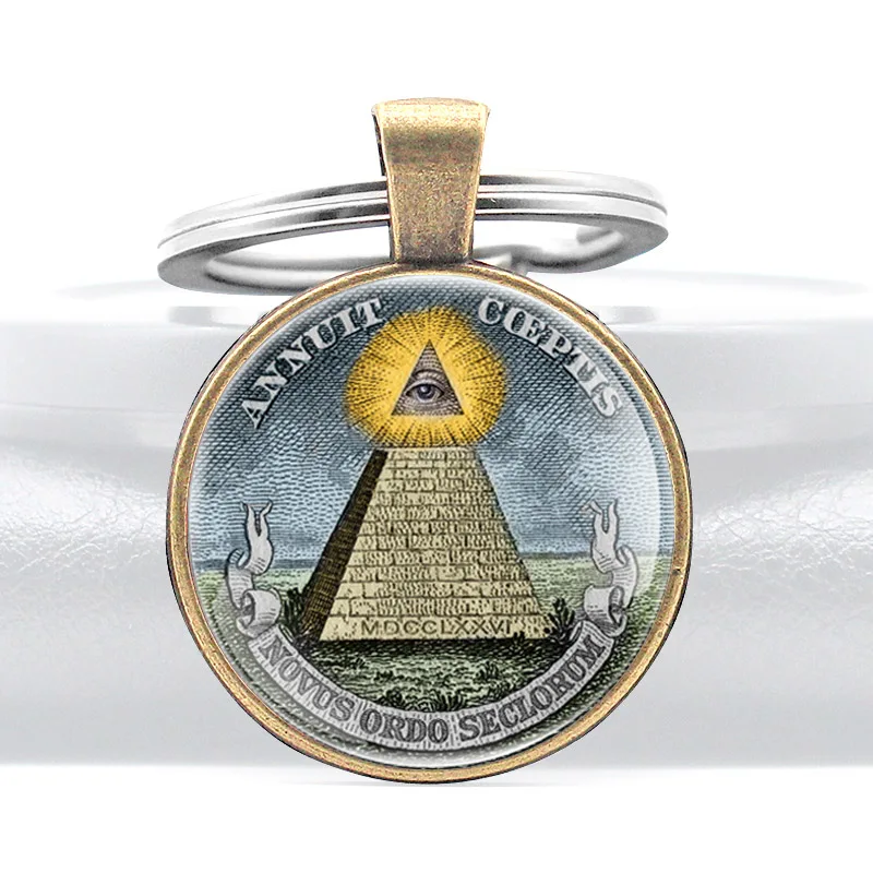 Металлический брелок со стеклянным куполом таинственный для ключей в