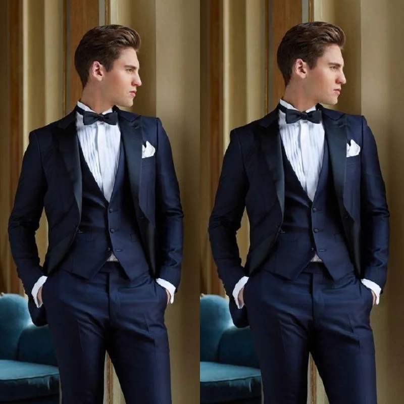 

Модные мужские костюмы с одной кнопкой для жениха смокинги для жениха с пиковым отложным воротником мужские костюмы для свадьбы/выпускного вечера/ужина блейзер (пиджак + брюки + жилет)