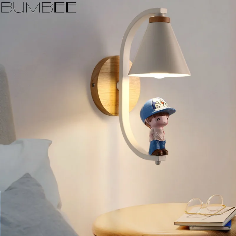 Теплый и романтический мультяшный настенный светильник для девочек мальчиков