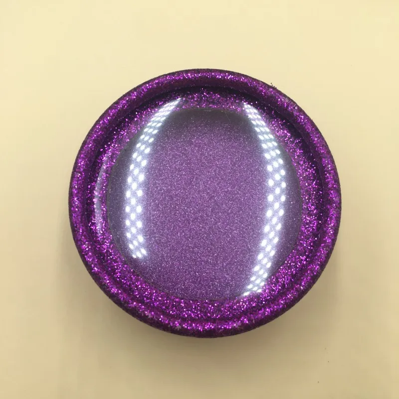 Purple Упаковка для ресниц круглая коробка для ресниц с круглая тарелочка 10 шт./партия может держать натуральные ресницы - Цвет: Purple