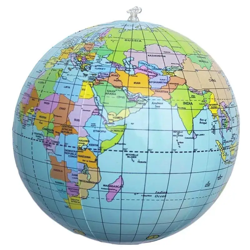 

38cm/16in Inflatable Globe Earth Map Ball Educational Toys Balls Ocean Planet Learning Earth Decor Ornaments Home Geography F3r7