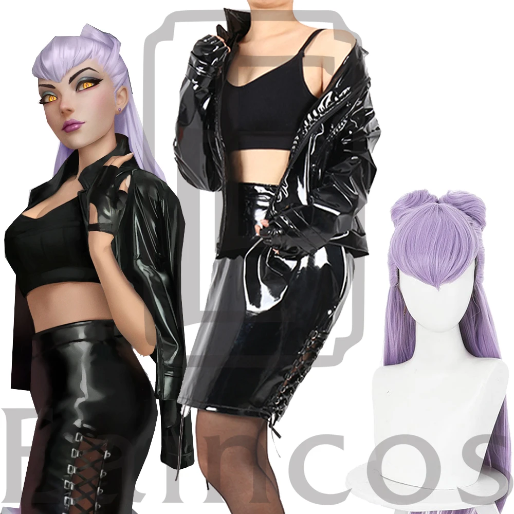 Женский костюм для косплея Baddest KDA Evelynn из черного кожаного бюстгальтера