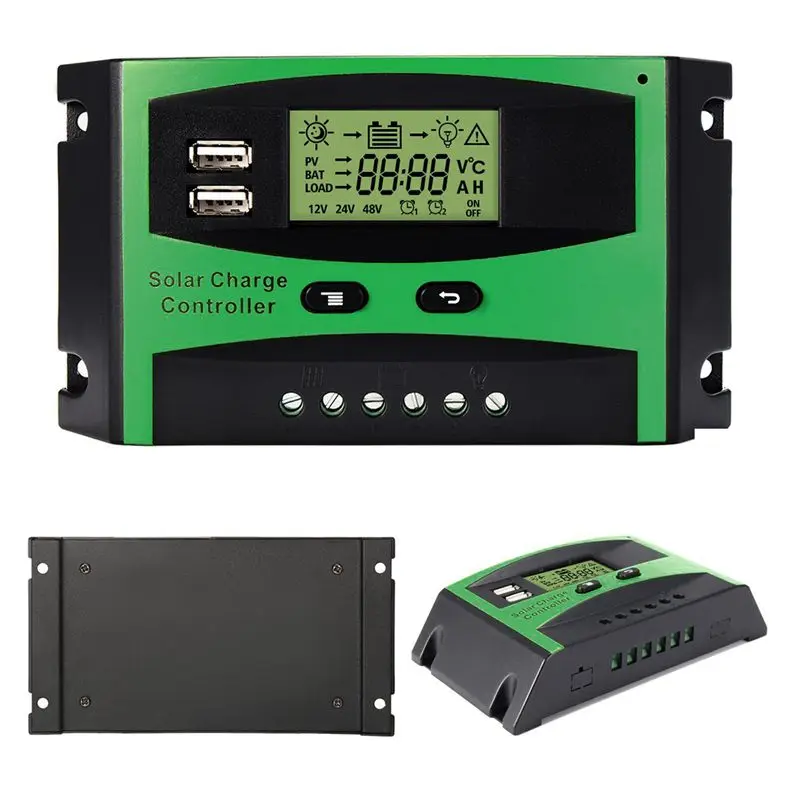 30A 12 В 24 в Солнечный контроллер с функцией lcd Dual USB 5VDC Выходная панель солнечных