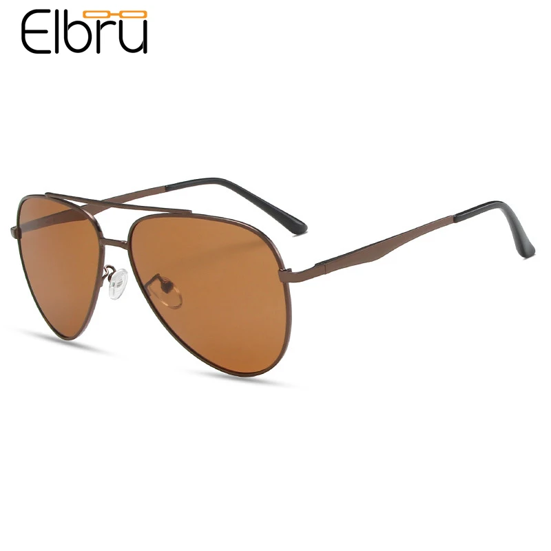 

Elbru Men Stylish Double Beam Polarized Sunglasses Spring Leg Driving Eyewear Brand Designer Vintage Sunshades UV400 Sun Glasses