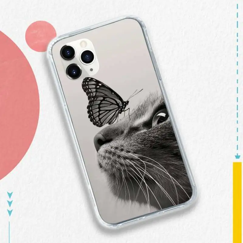 

Cute Little cat Phone Case for iPhone 11 12 pro XS MAX 8 7 6 6S Plus X 5S SE 2020 XR