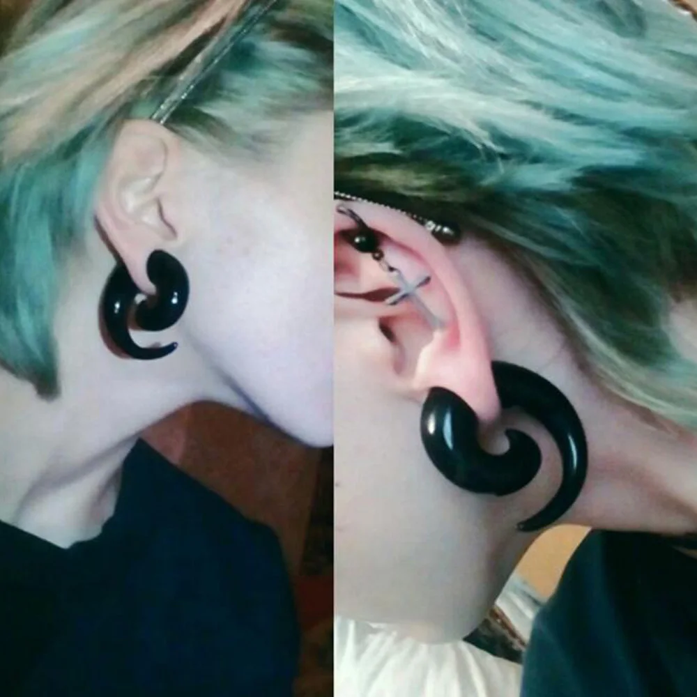 Женские туннели и заглушки для Пирсинга Ушей черные акриловые серьги растяжки в