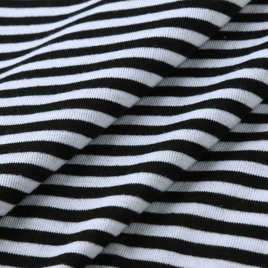 

Fashion Women Maternity Dresses Short Sleeve Pocket Striped Nursing Round Neck Dress For Breastfeeding Pregnancy Tops 2021