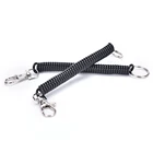 2 шт. эластичный пружинный канат ключи цепочки Ключи Кольца Серебряный цвет металлический карабин для наружного кемпинга анти-потеря телефона весна брелок