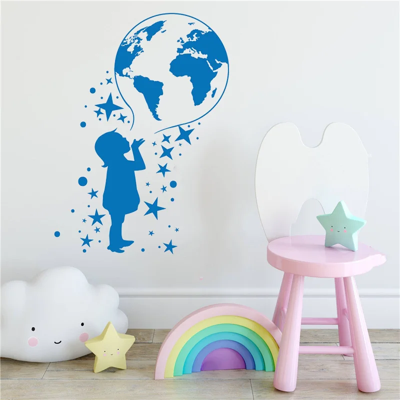 Малыш и земля настенный знак наклейка винил искусство дизайн постер с