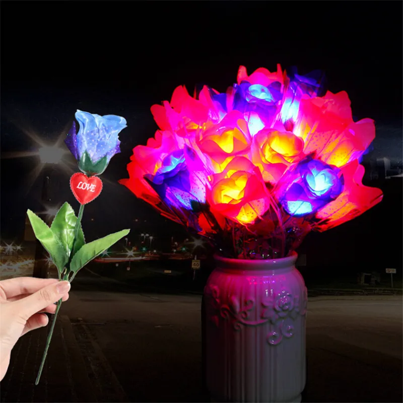 1 шт. светящаяся Роза имитация светящейся пластиковой розы лучший подарок на день