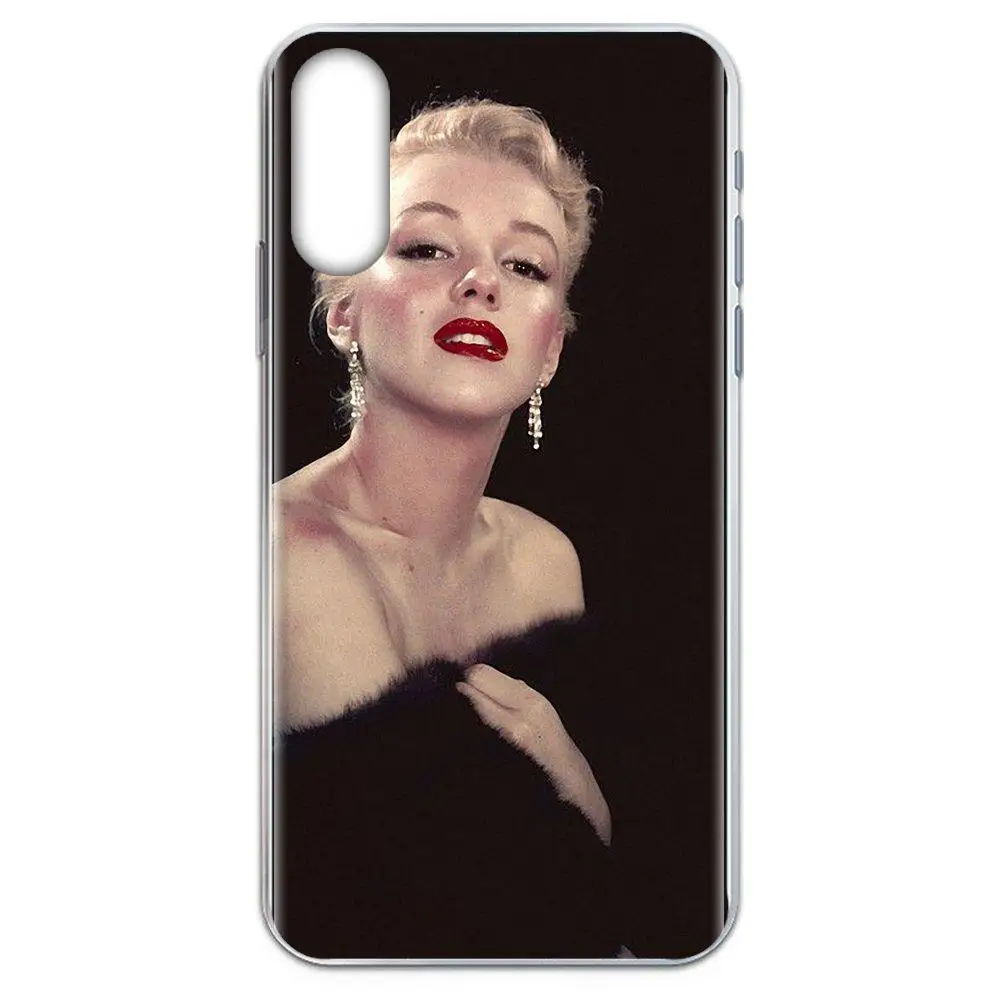 Мягкий чехол для телефона с изображением Мэрилин Монро отделкой в виде красных