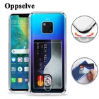 Чехол для телефона Huawei P20 P30 Pro Lite Mate 30 20 10 Pro, мягкий силиконовый прозрачный чехол-накладка с отделениями для карт, ударопрочный