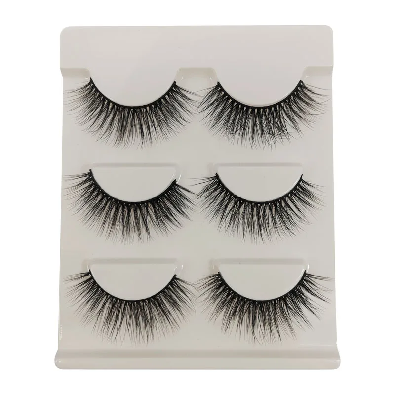Shidhangpin 3 Пары ресниц натуральные норковые ресницы пушистые накладные крест 3d