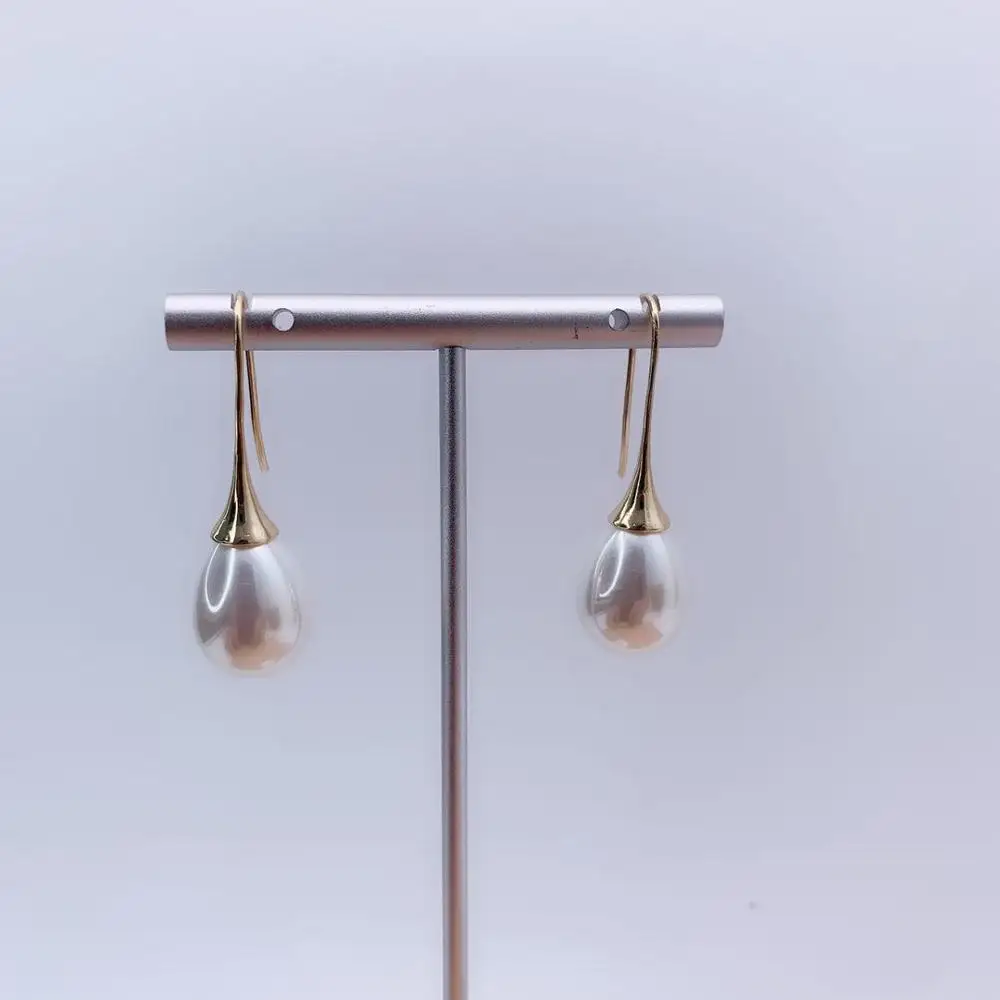 Золотые серьги с имитацией жемчуга модные ювелирные изделия свадебные подарки