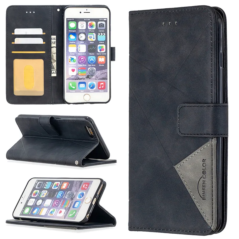For iPhone 6s Luxury Leather Phone Case On For iPhone 6 s 6S 8 7 Plus 6Plus 6SPlus iphone6 Magnetic Wallet Flip Cover Coque Capa
