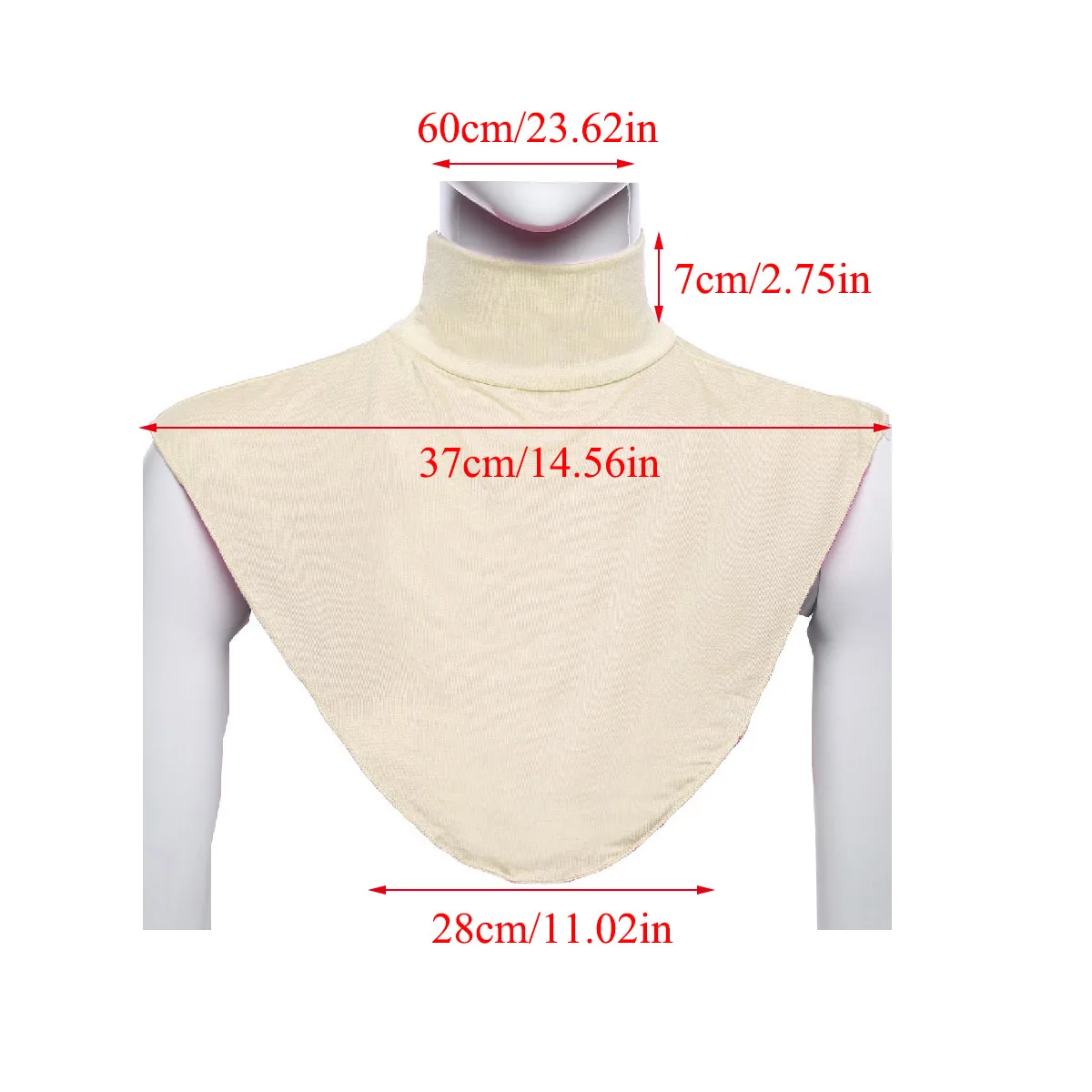 

Women Muslim Modal Fake False Collar Turtleneck High Neck Cover Warmer Half Top Solid Color Beautiful Decorative Collar