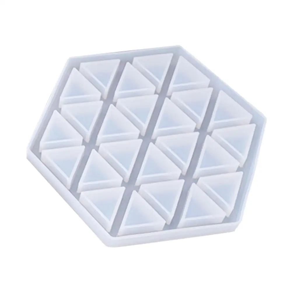 

Silicone Coaster Mold DIY Crystal Hollow Striped Triangle Modeling Hexagon Coaster