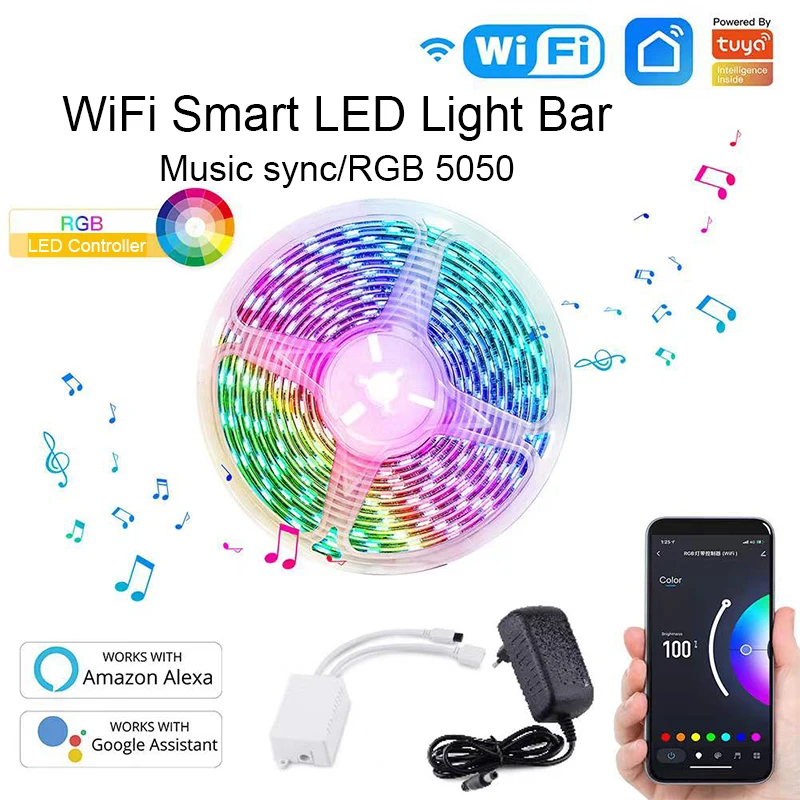 

tuya smart home color lights with RGB dimming 5w WiFi tuya app remote control voice control