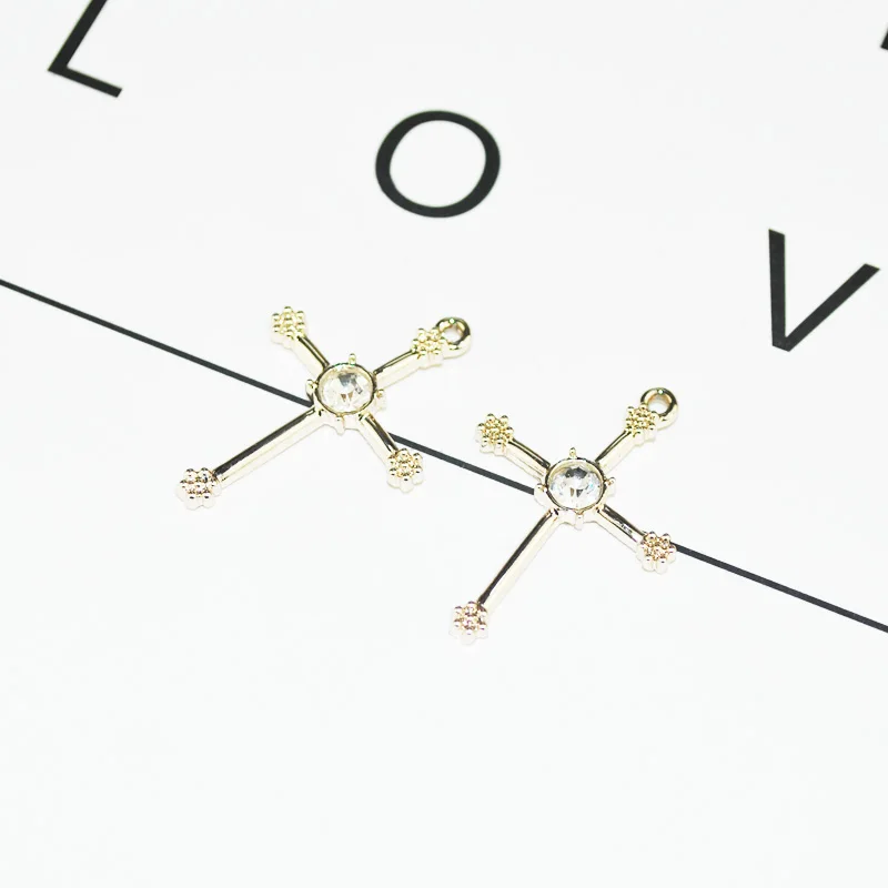 10 шт./лот новое поступление золотой серебряный цвет крест очаровательные