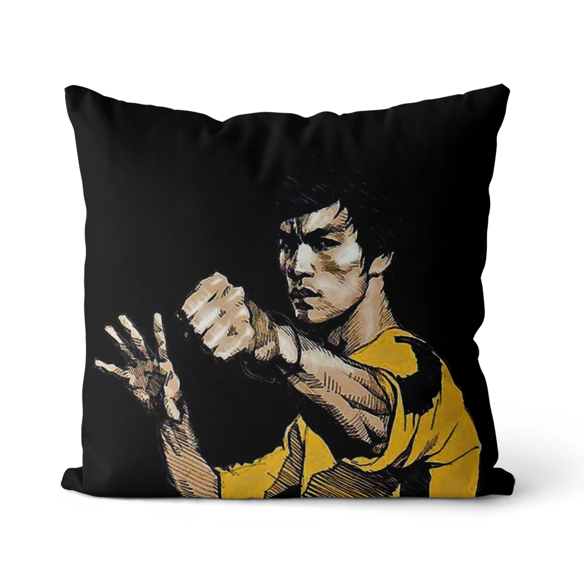 

Bruce Lee Velvet, Cotton Canvas square pillow cover cushion cover, used for sofa living room office party car