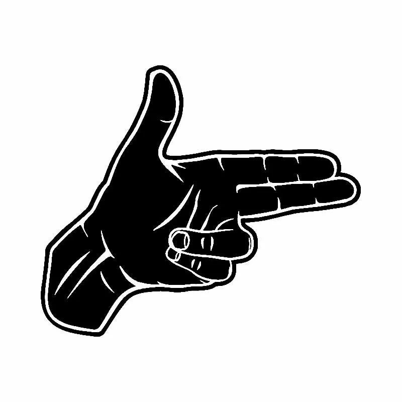 

Car Sticker Finger Gun PVC Sticker Car Trim Finger Black/silver 15.2cm * 12.9cm