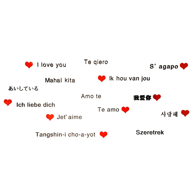 Романтические настенные наклейки с надписями многоязычные слова 3D акриловые