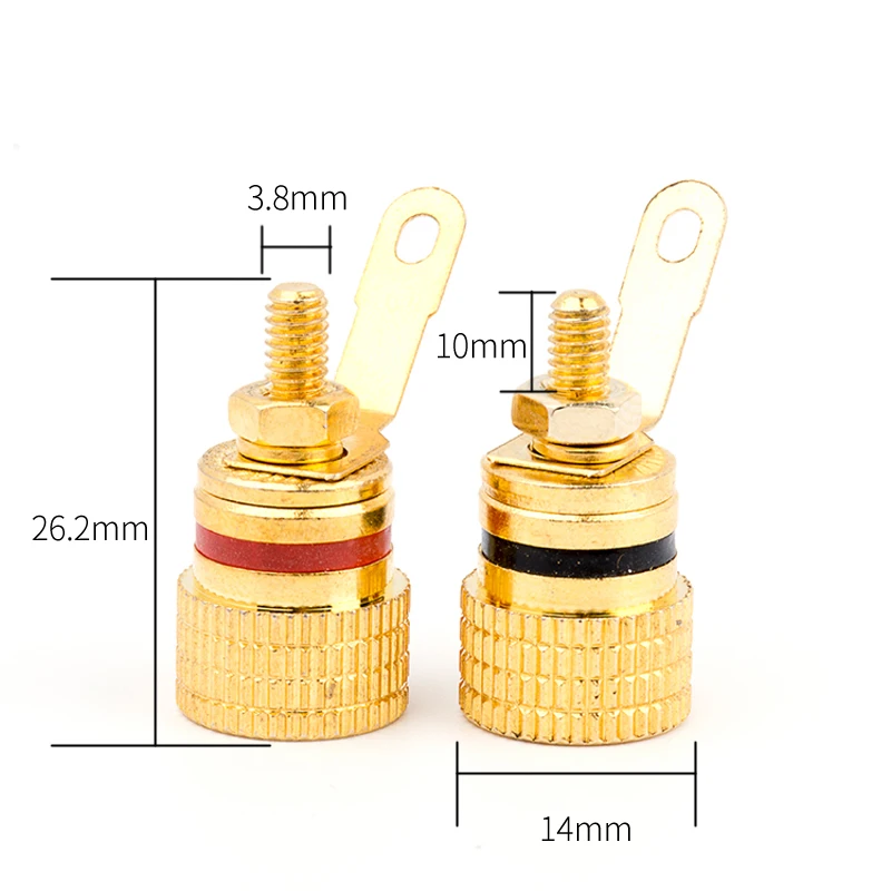 2 шт./лот маленький банан 4 мм золотое покрытие инвертор обжимная Клемма