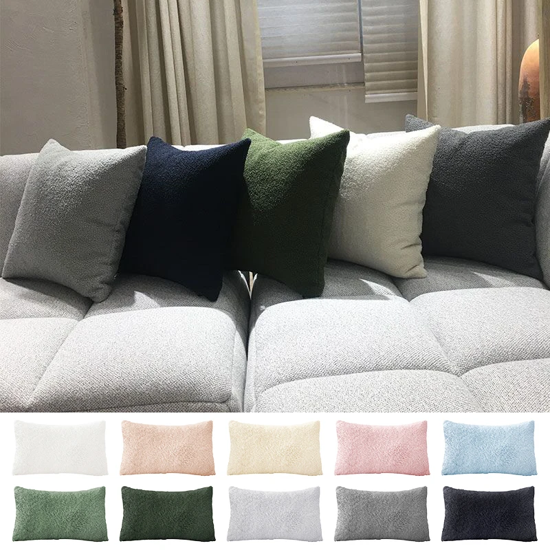 

Home Boucle Throw Pillows Decorative Cushion Cover 30X50cm Lumbar Pillow Sofa Plush Cushions Pillow Covers Nordic Pillowcase