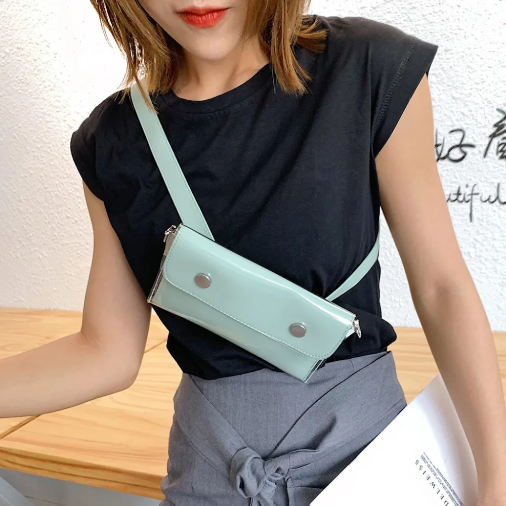 Women Waterproof Waist Bag Lether Jelly Chest Belt Bag PVC Ladies Transparent Crossbody Chain Bags Fashion Fanny Pack a08