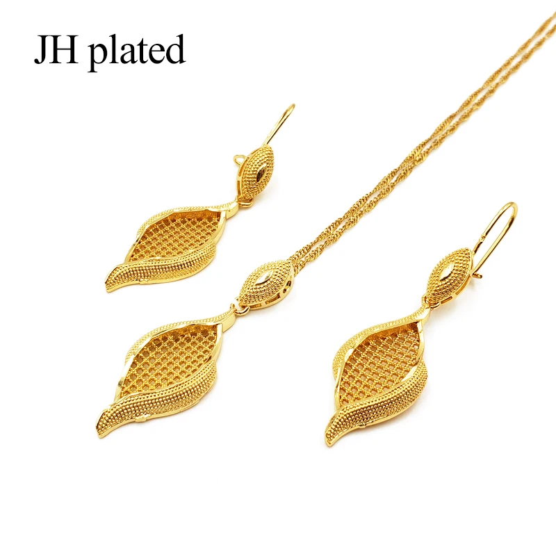 JHplated 2019 Новый Дубай модное ожерелье подвеска серьги Ювелирные наборы