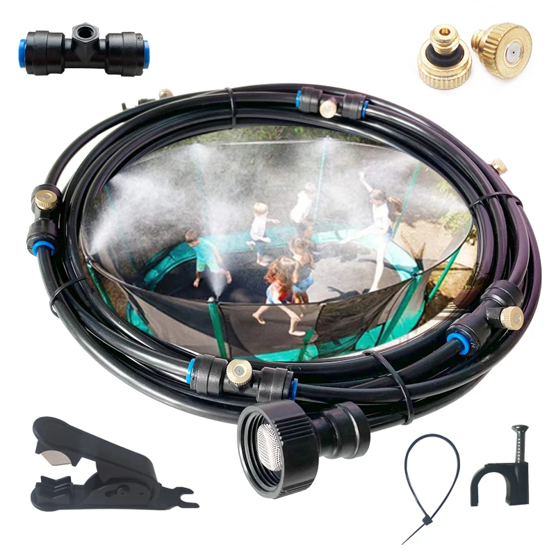 

Summer Outdoor Misting Cooling System For Greenhouse Garden Patio Plants DIY Waterring Irrigation Kit 10M/15M/20M Spray Hose