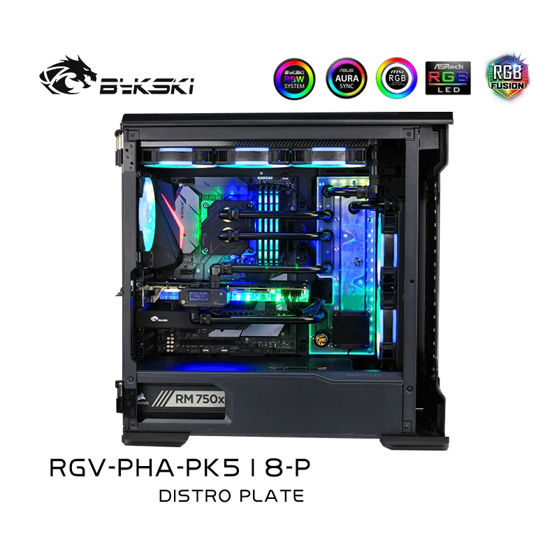 Bykski RGV PHA PK518 P доски для водных путей PHANTEKS 518/600S чехол Intel CPU Water Block & Single GPU